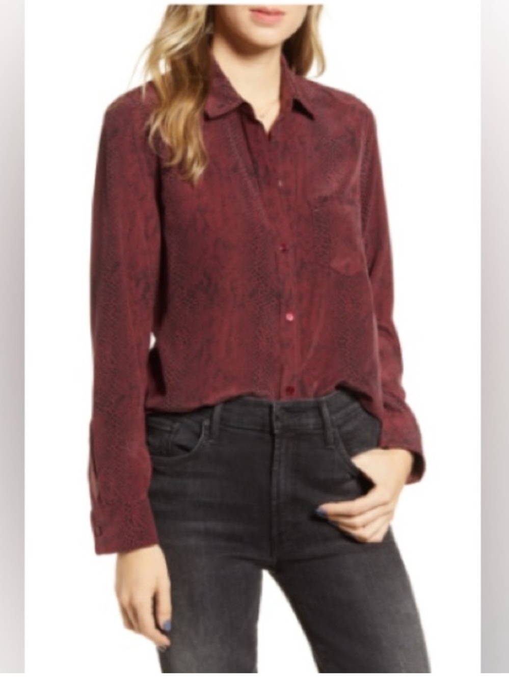 Rails Kate Red Python silk Shirt